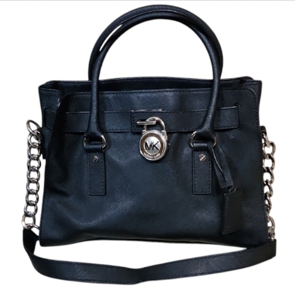 Michael Kors Locking Black Chain Tote - Picture 1 of 6